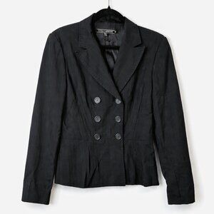 Sandra Angelozzi Black Tailored Double-Breasted Blazer Size 38